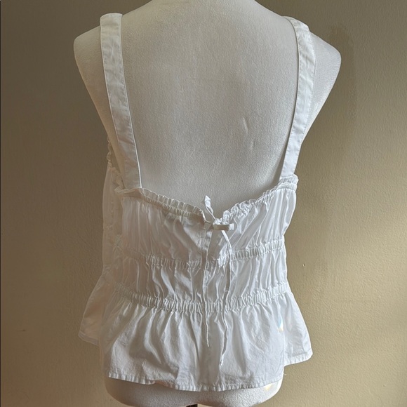 Madewell White Poplin Sophia Peplum Summer Casual Tank Top Blouse Size XL - Picture 14 of 16
